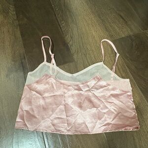 Pink Satin Crop Top